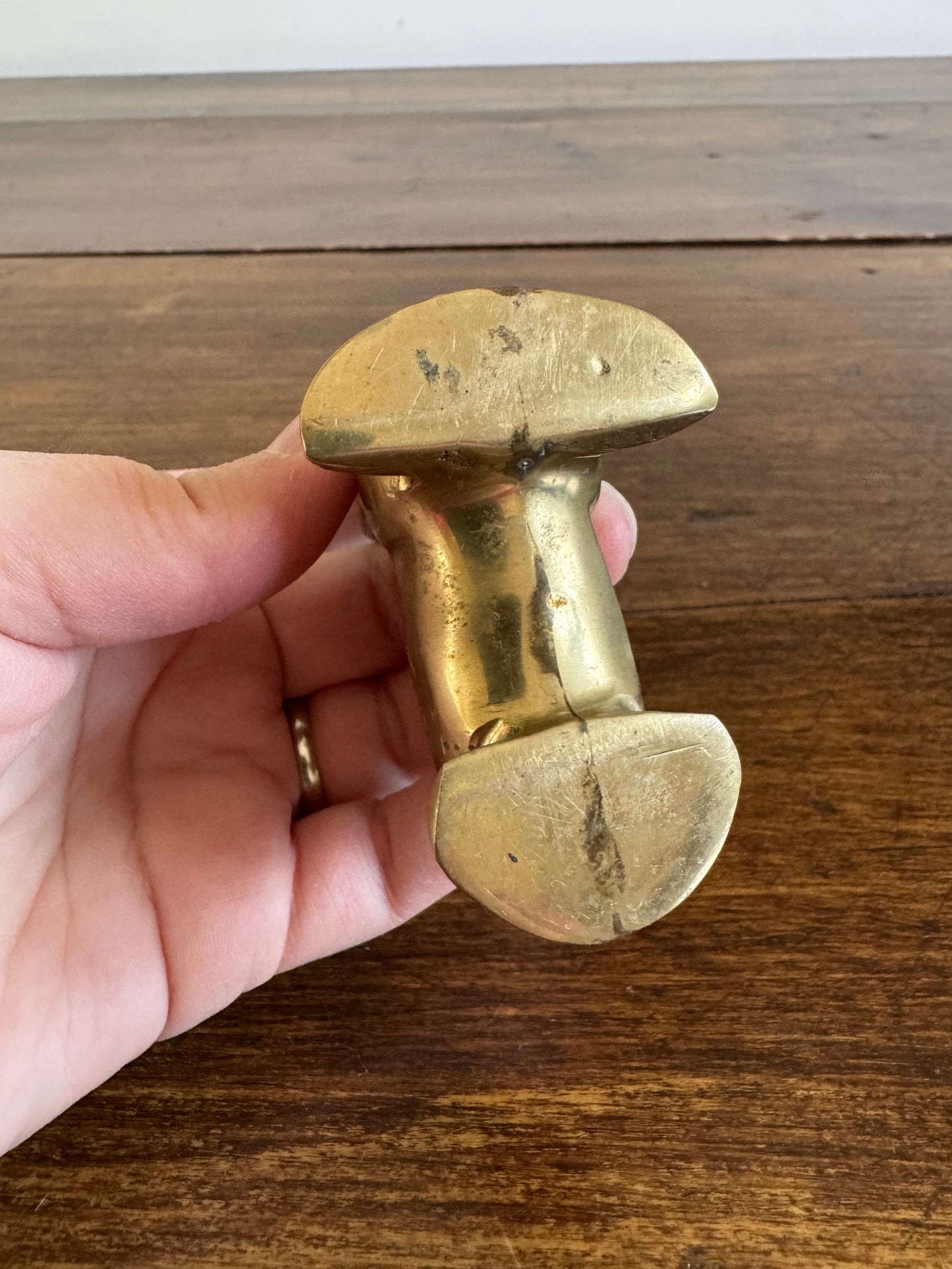 Vintage Small Brass Seal Figurine with Raised Head