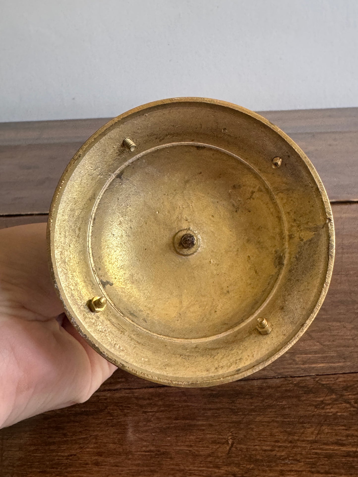 Vintage Brass Anchor Candleholder with Twisted Wire Embellishment