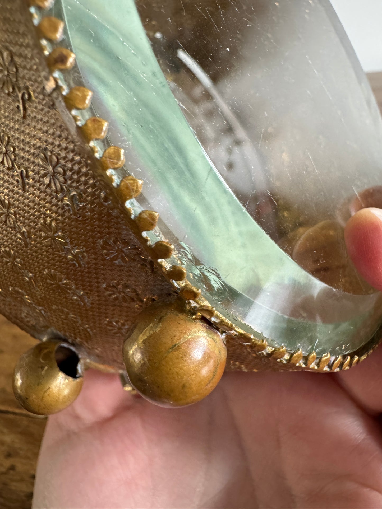 Vintage French Jewlery Box Glass Display - Condition Issues