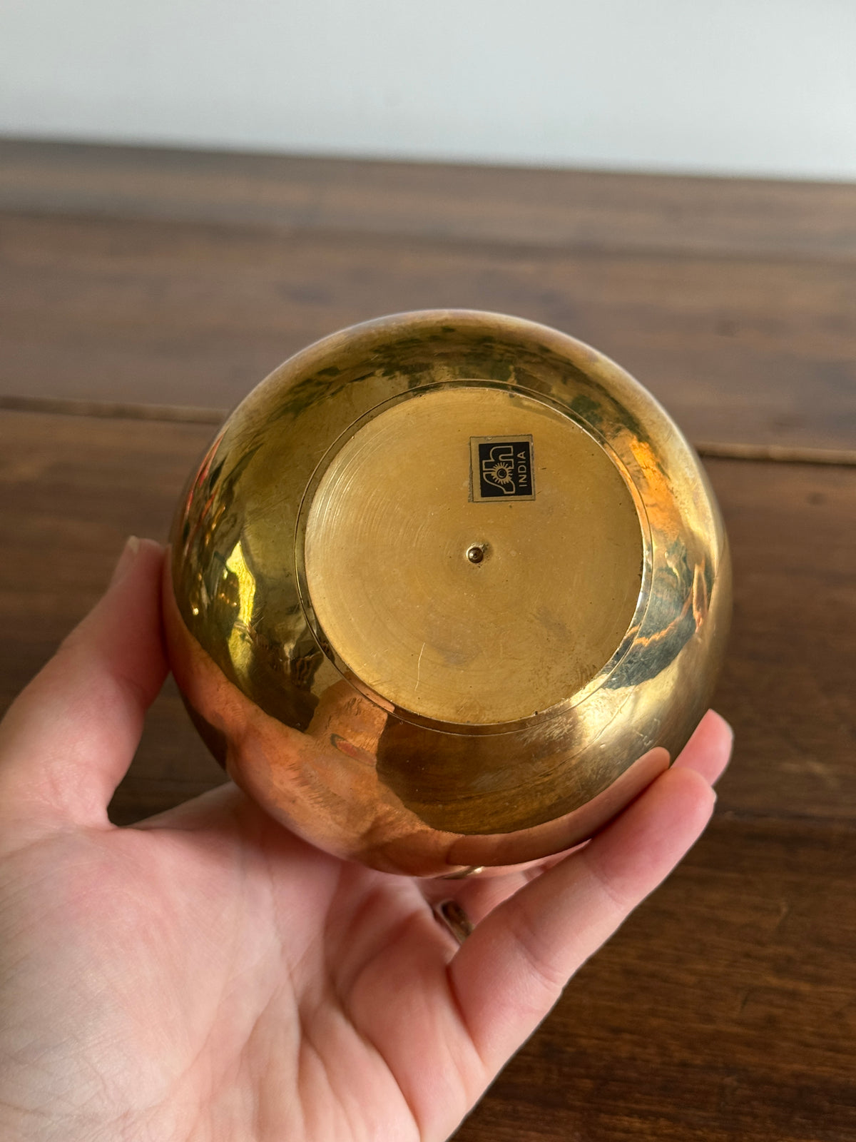 Vintage Smooth Brass Vase with Simplistic Design/Shape - Made in India