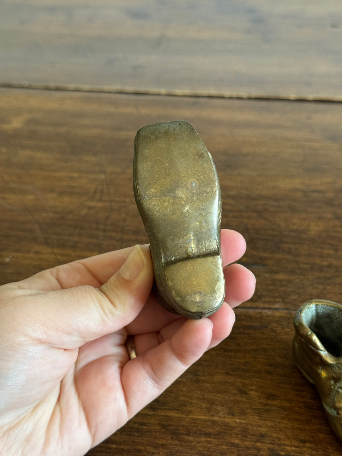 Pick One: Small Brass Boot Holder with Charming Mice Design
