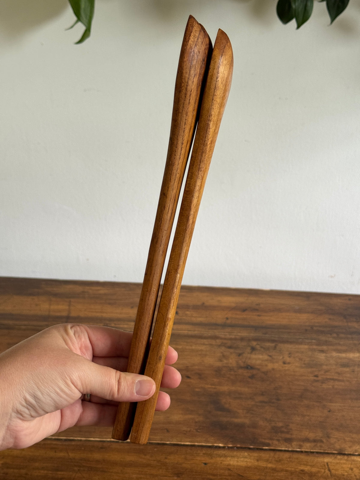 Pair of Wood Serving Utensils - Salad Servers