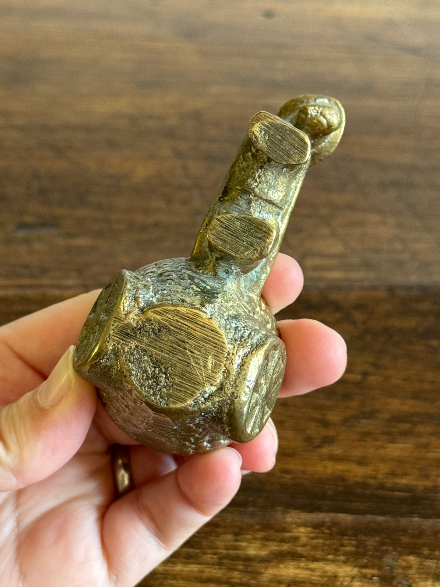 Vintage Brass Donkey Pulling Cart with Holder Figurine