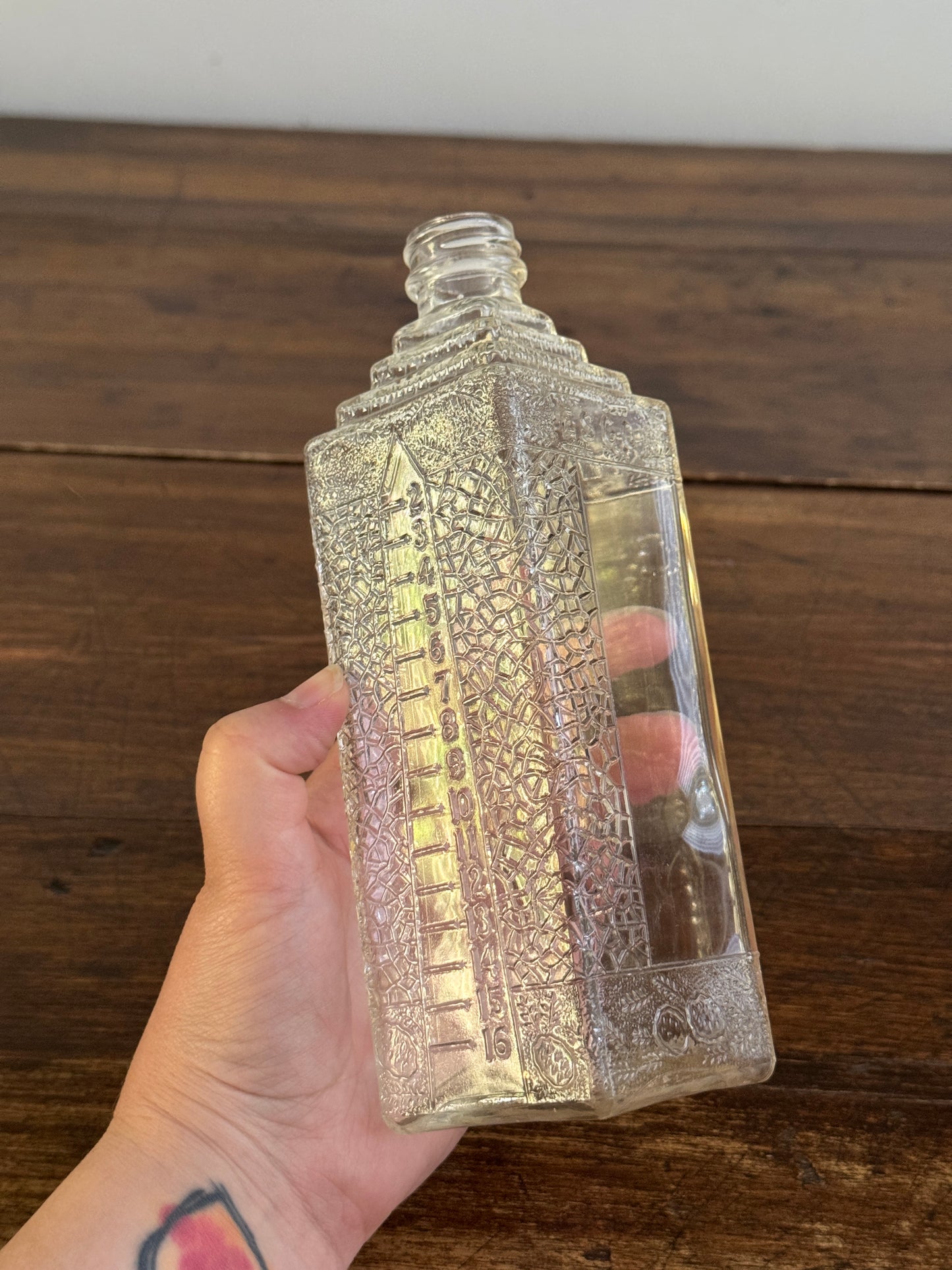 Vintage Clear Glass Embalming Bottle - Collectible Empty Bottle