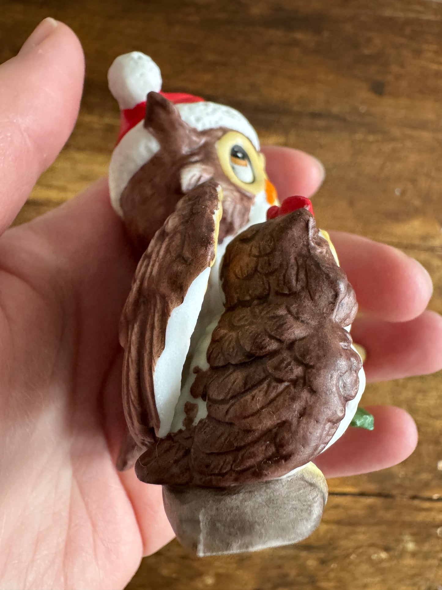 Vintage Owl Holiday Figurine with Parent and Child - Made in Taiwan