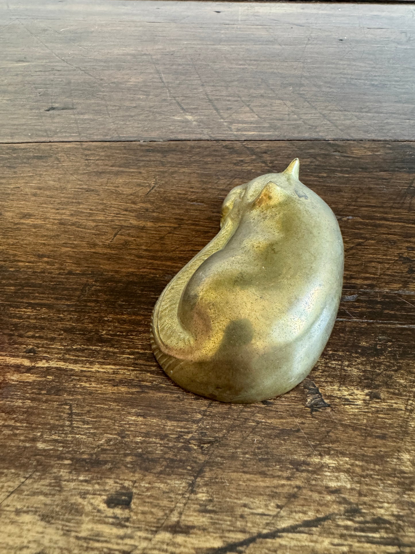 Vintage Sleeping Cat Figurine - Curled Cat Decor