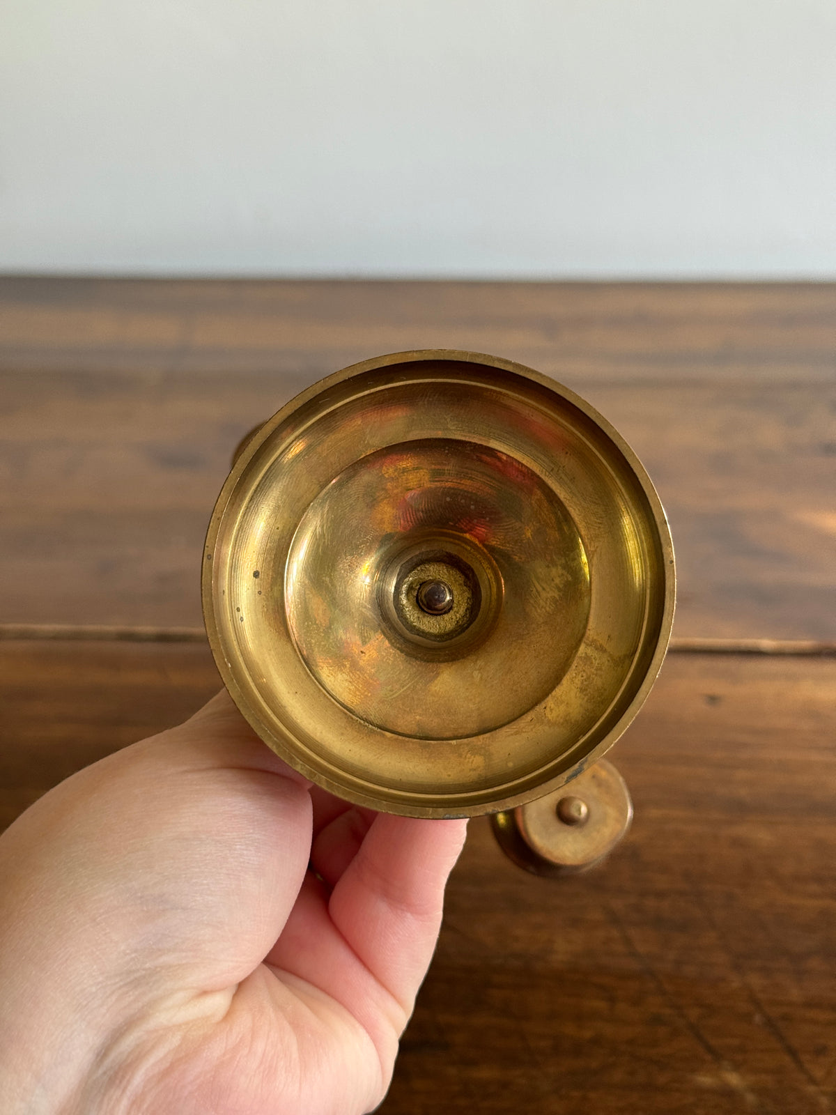Vintage Brass Small Candelabra with Five Candle Holders