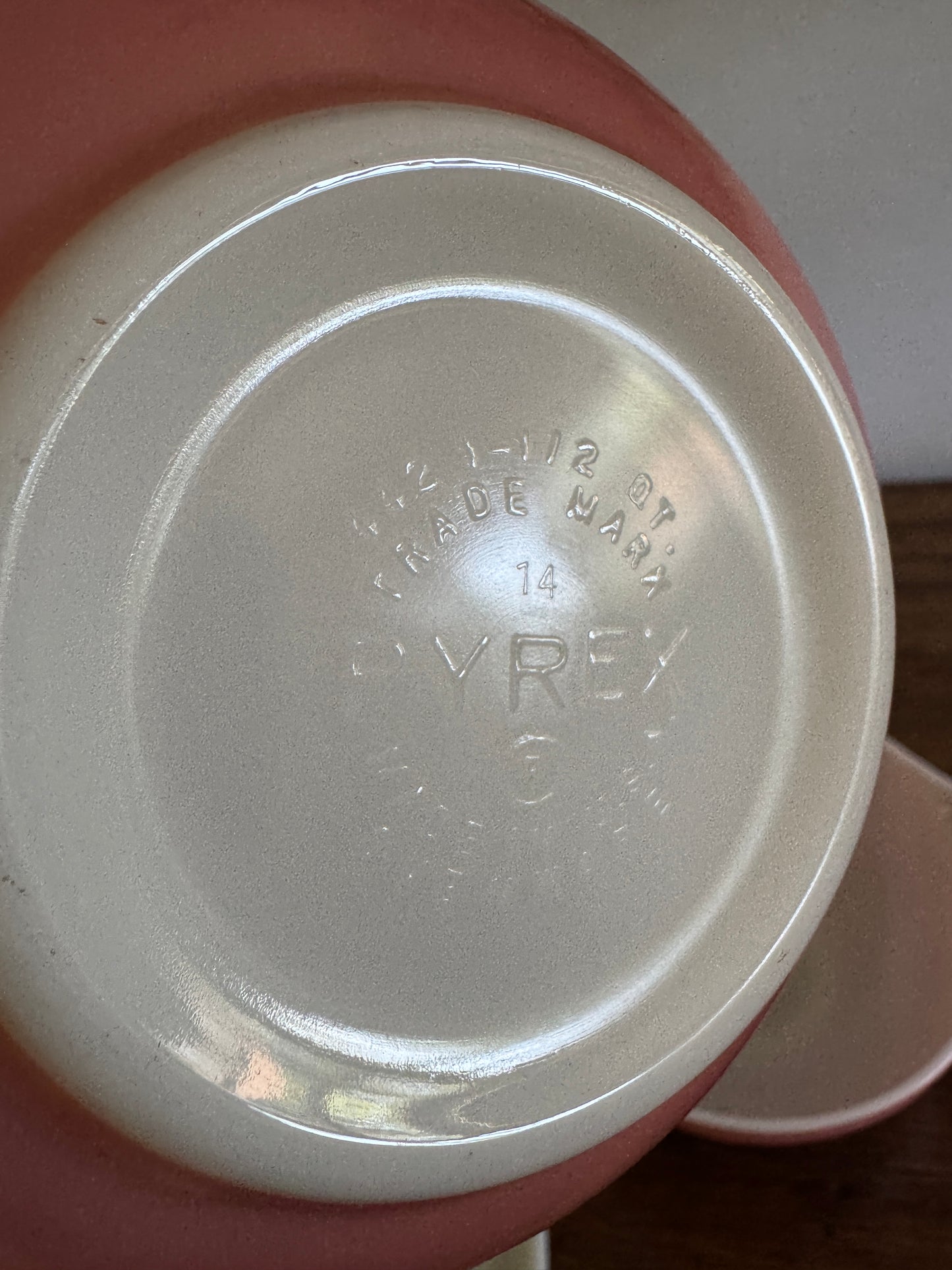 Set of Three Pink Gooseberry Pyrex Cinderella Nesting Mixing Bowls