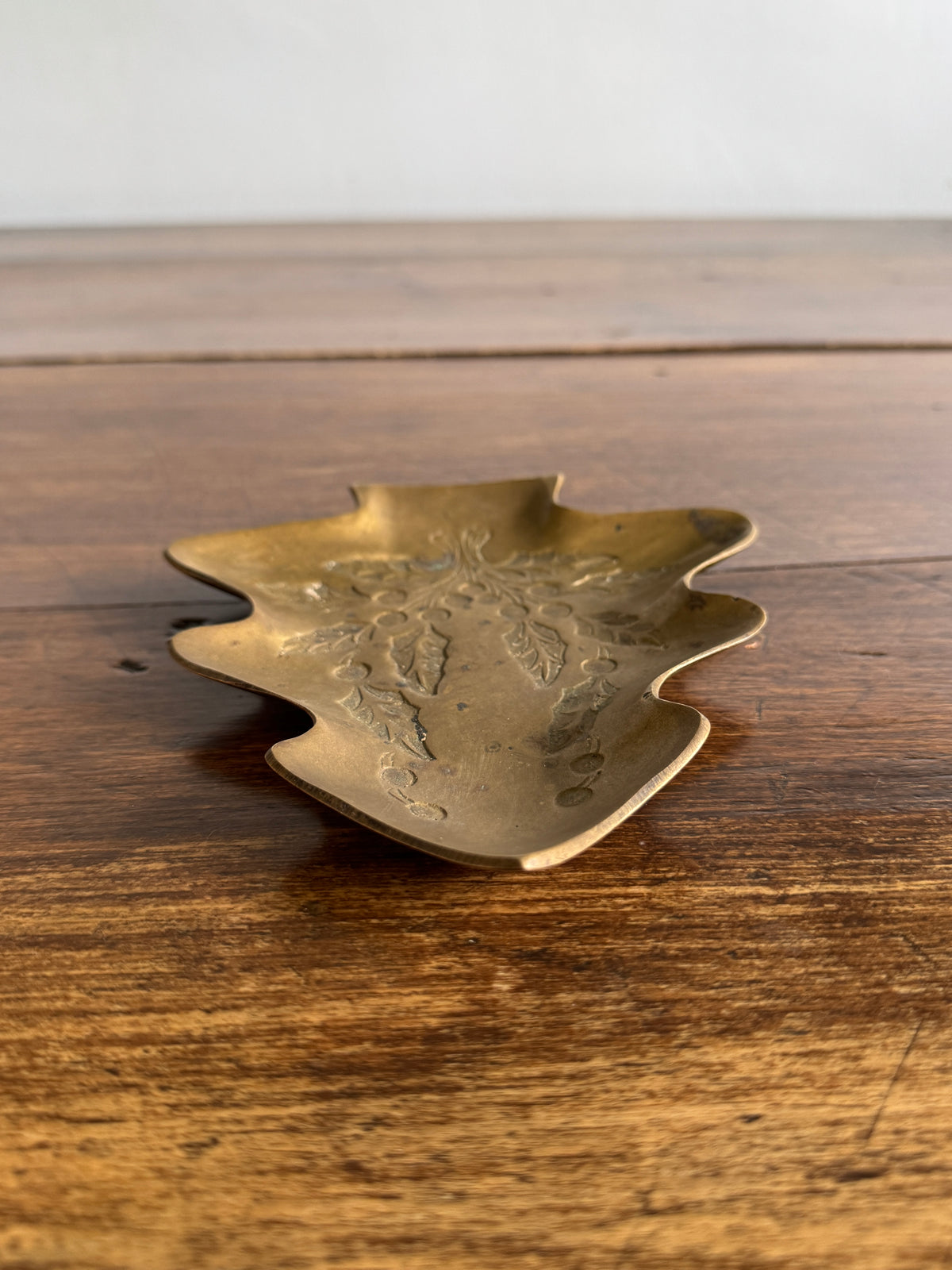 Brass Christmas Tree Tray- Small Brass Holiday Trinket Tray