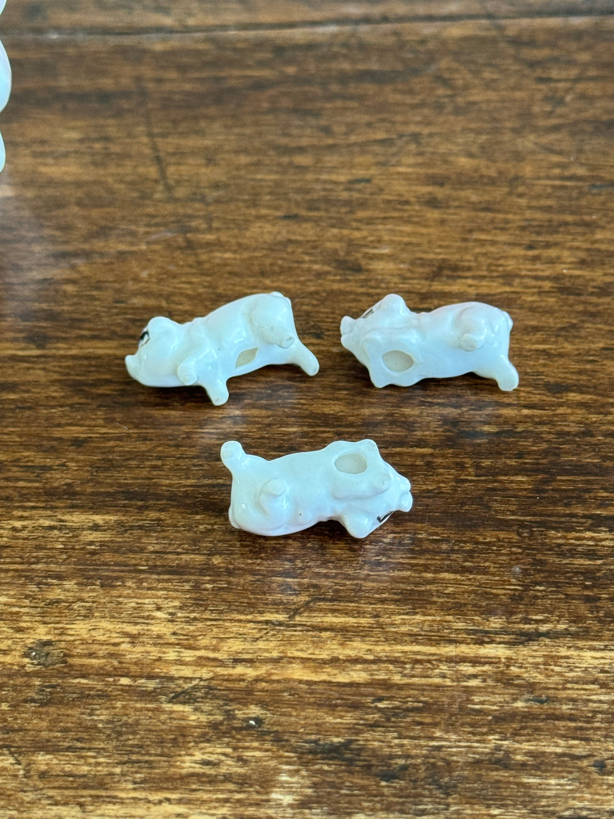 Vintage Bone China Miniature Piggies and Momma - Pig and Piglet Set