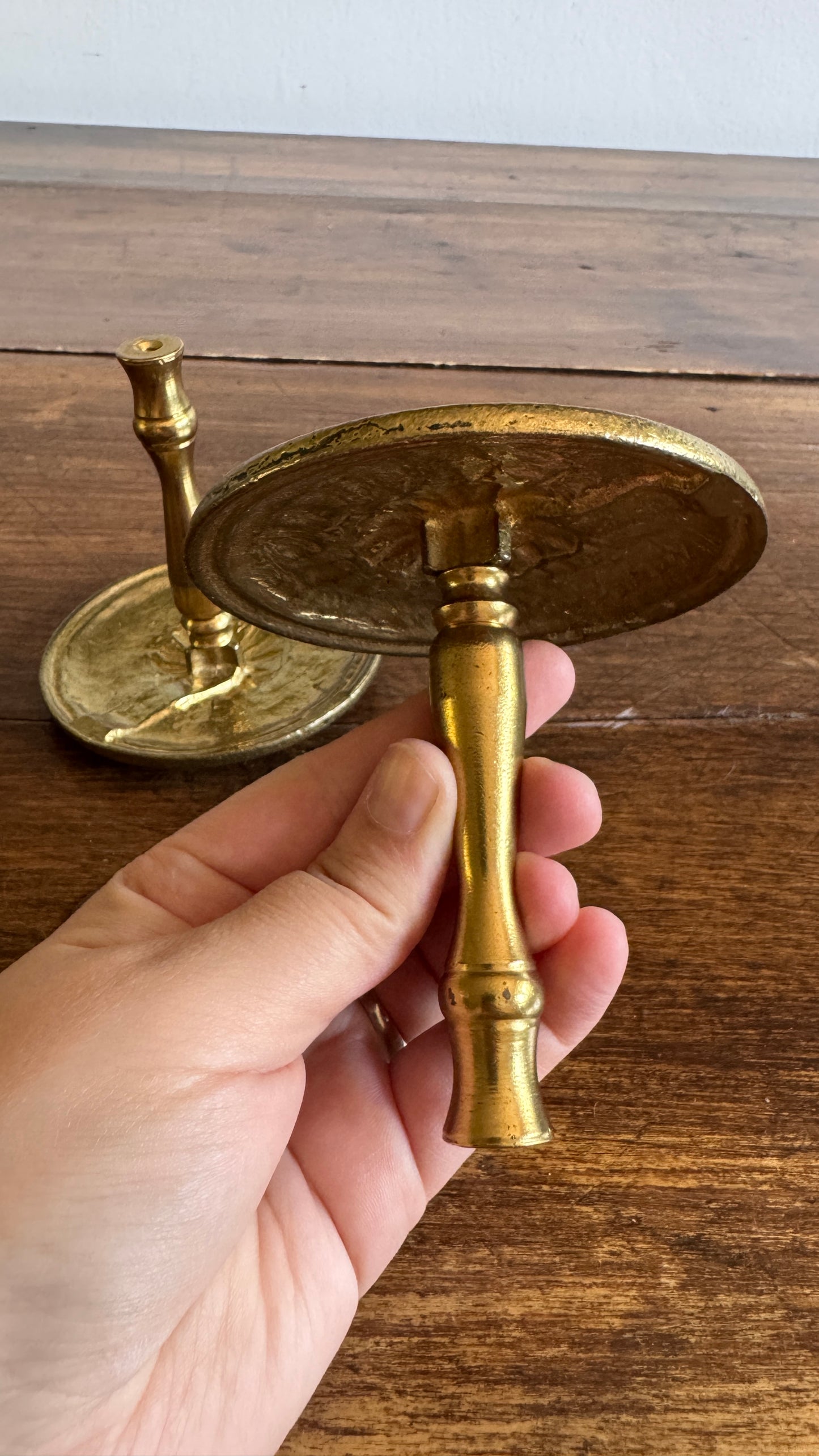 Vintage Pair of Brass Curtain Holders - Wall Mounted Curtain Stays