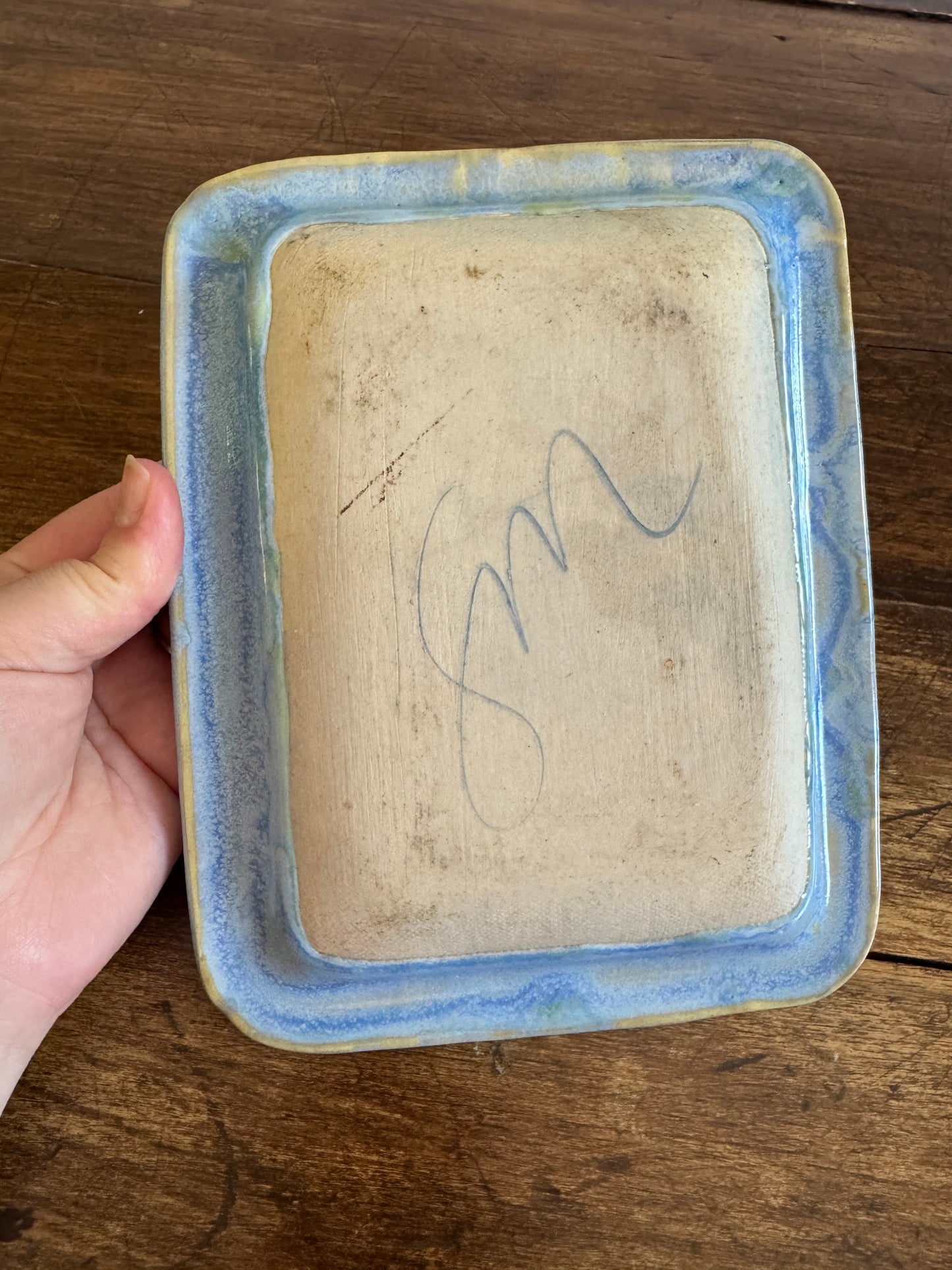 Small Blue/Green Rectangle Tray with Rounded Corners
