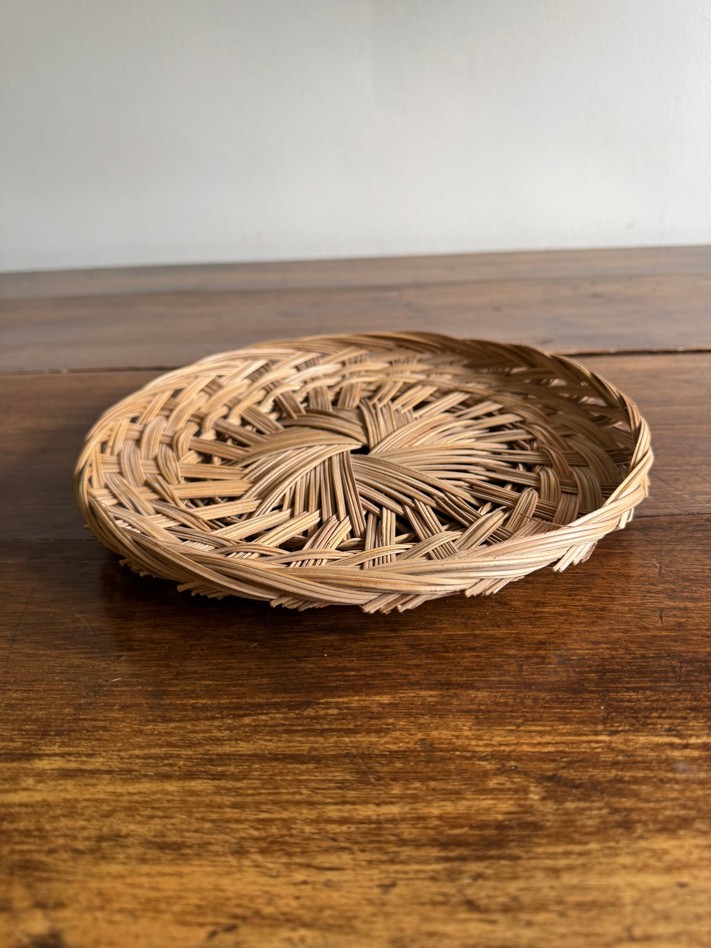 Woven Wicker Flat Basket