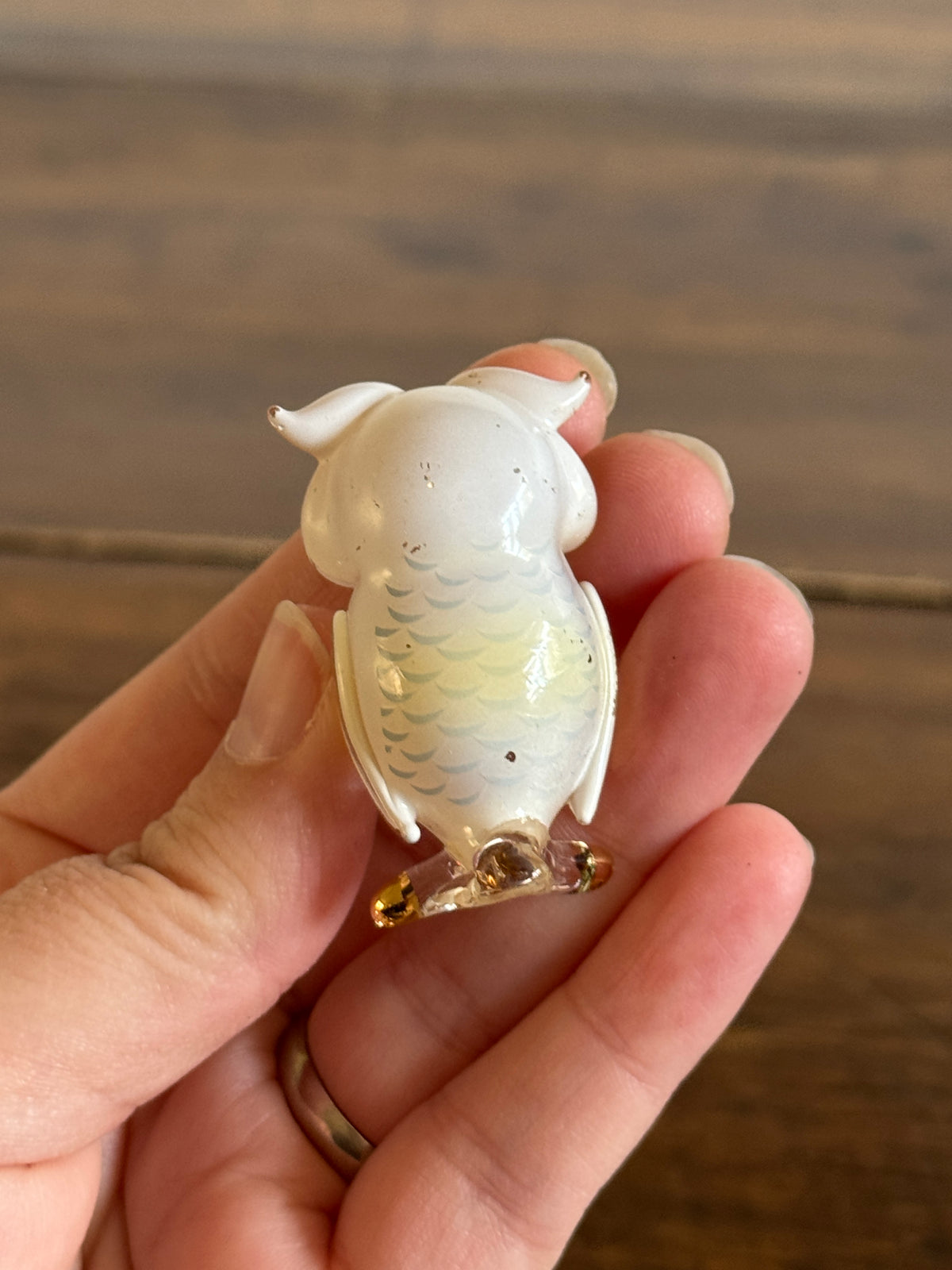 Glass Baron Glass Art Hoot Owl with 22K Gold Accents