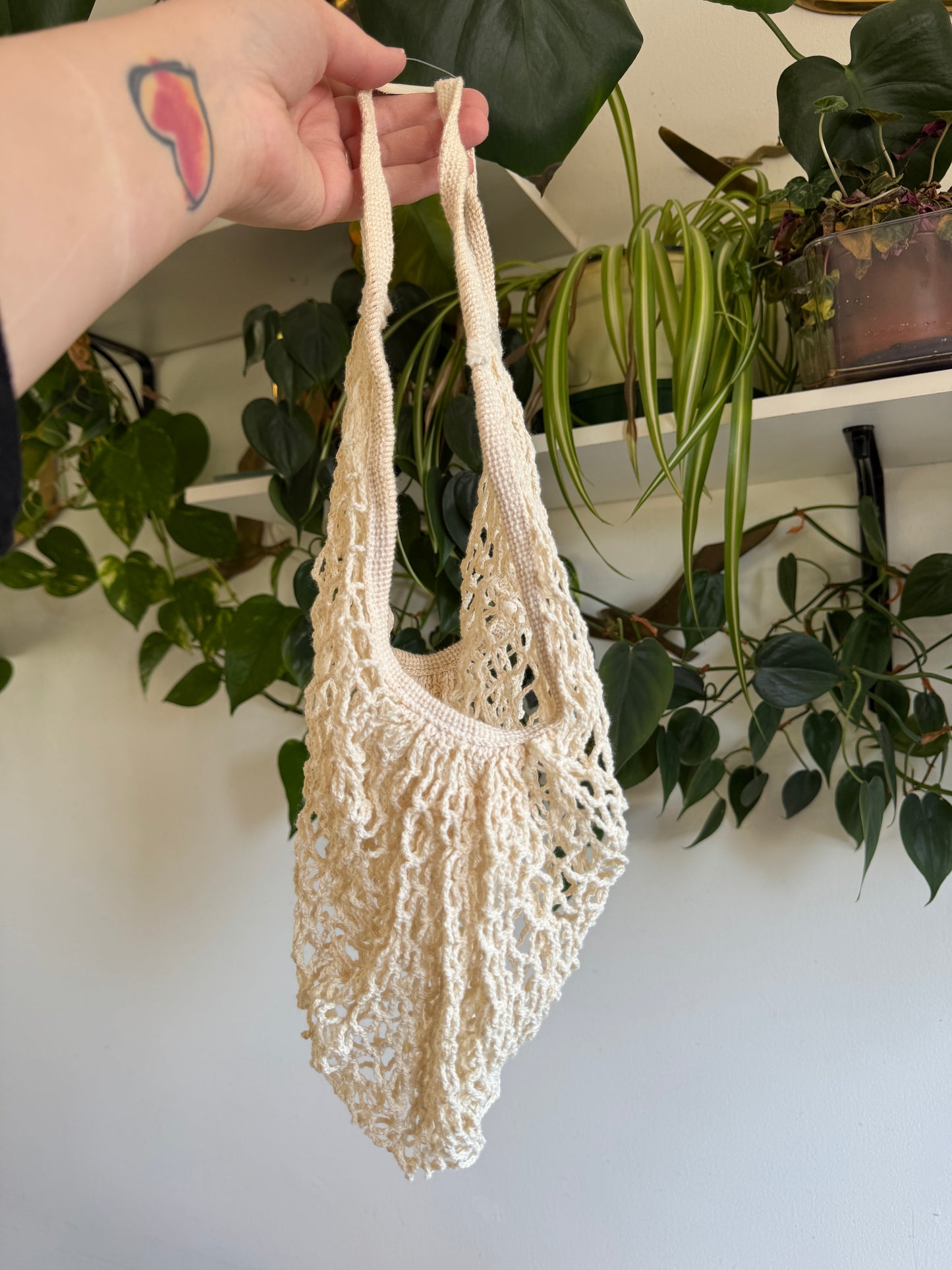 Vintage 100% Cotton Mesh Produce Bag - Made in Canada