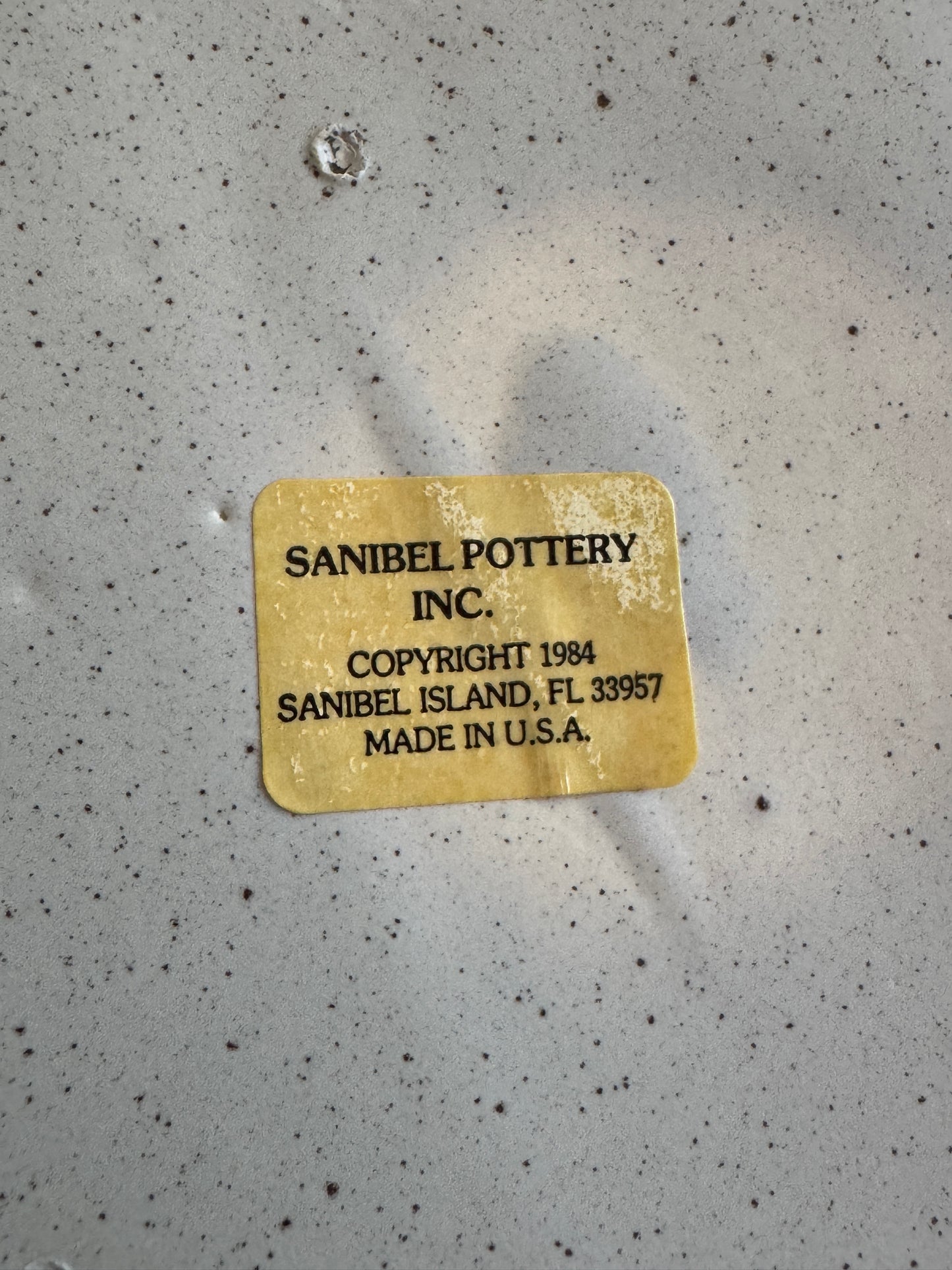 Vintage Sanibel Pottery Vase or Utensil Holder with Sandpipers and Seagulls - Made in USA