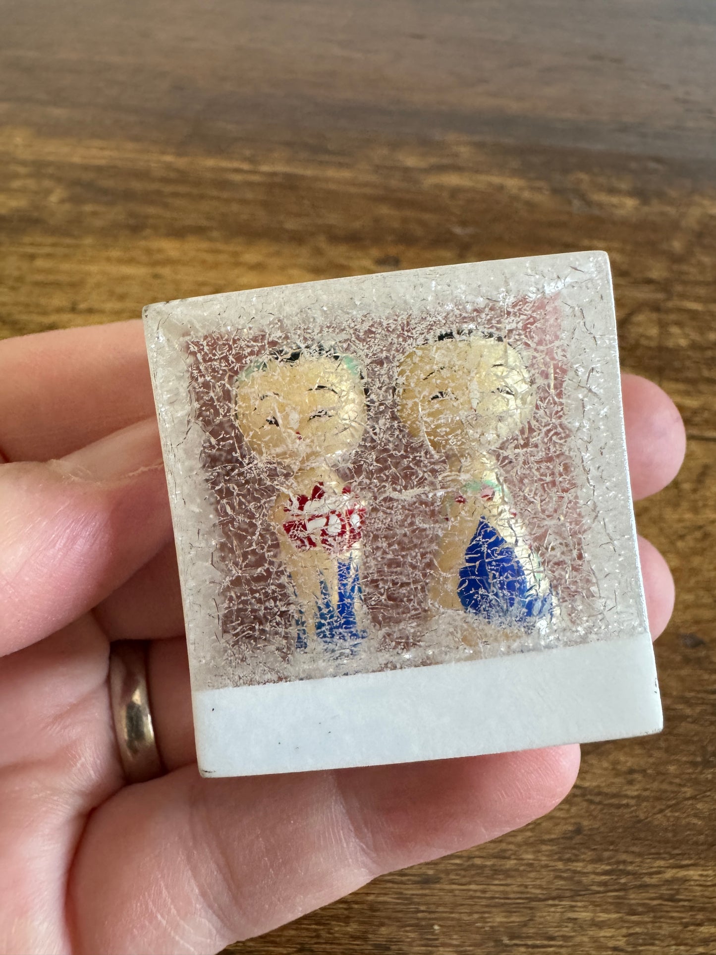 Japanese Dolls in Crackle Casing