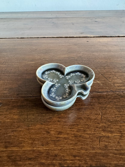 Irish Porcelain Pair of Clover Ashtrays - Made in Ireland