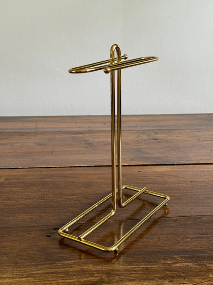 Vintage Counter Top Brass Plated Small Hand Towel Holder with Double Arms