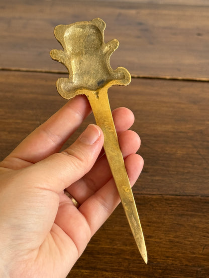 Vintage Brass Bear Letter Opener