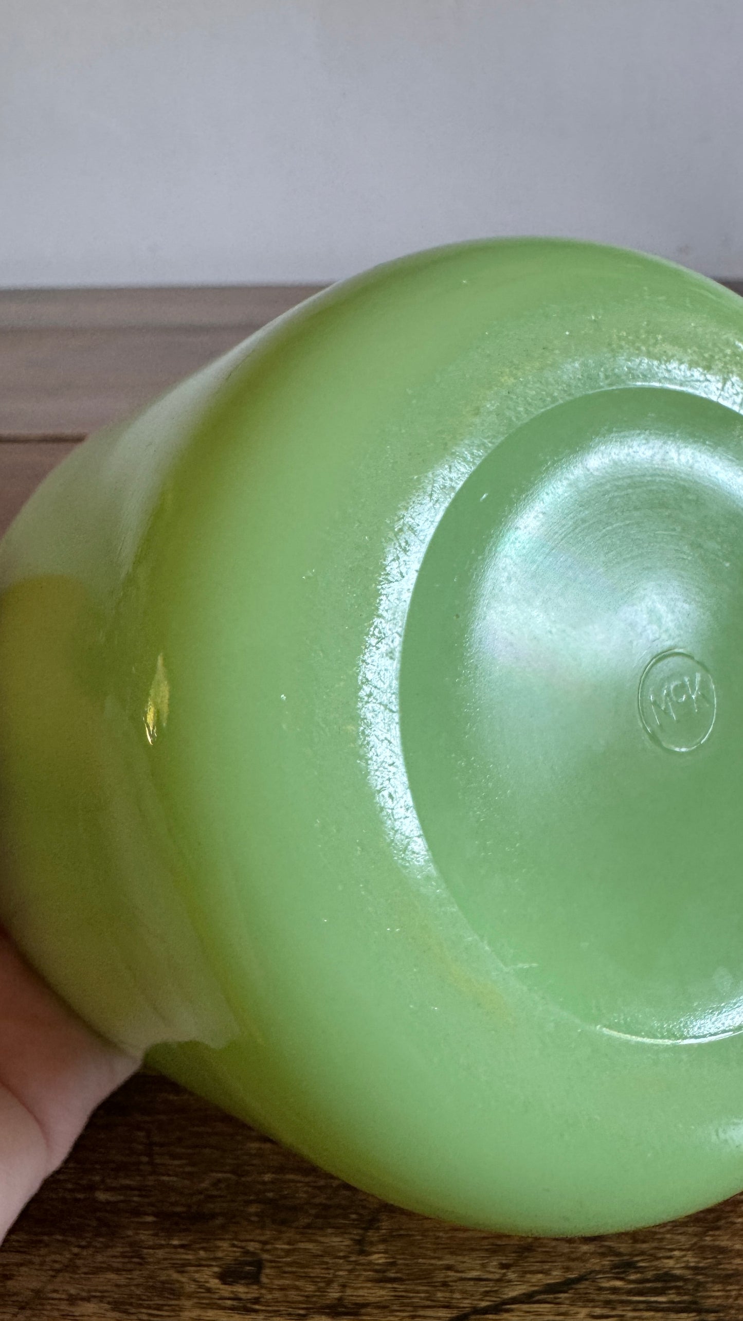 Vintage Jadeite Green Glass Dish by McKee - Glows