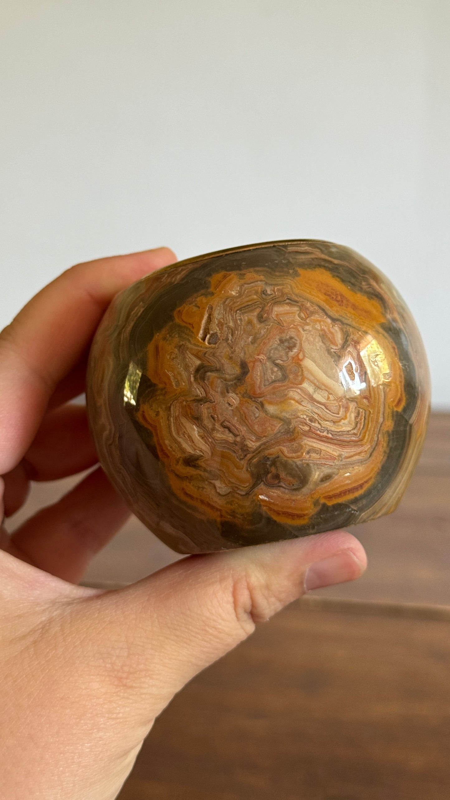 Stone Tealight Candle Holder - Ball Shaped Candle Holder