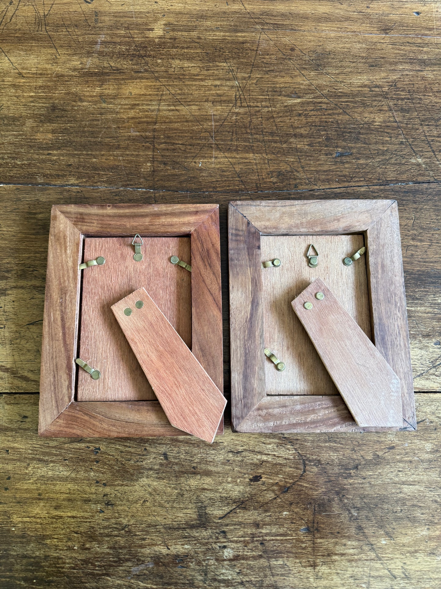 PICK ONE Pink or Blue Inlay Bone on Wood 4x6 Photo Frame