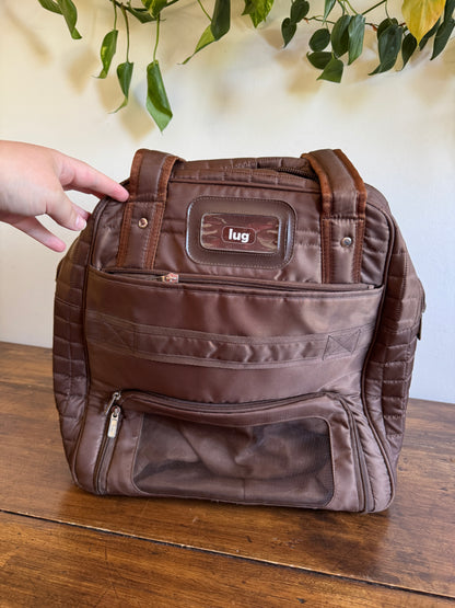 Brown Lug Bag with Lots of Pockets
