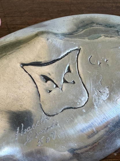 Vintage Aluminium Hoselton Owl Tray