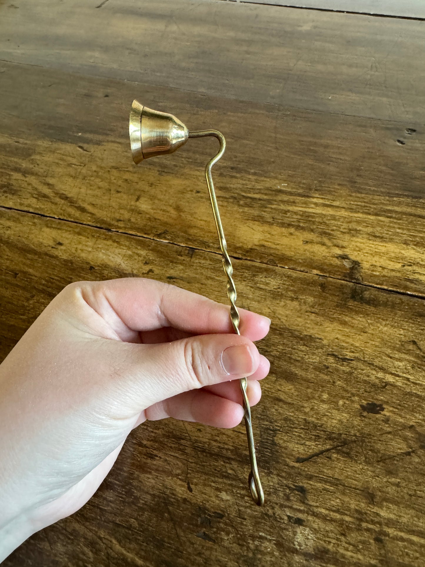 Miniature Brass Snuffer with Simple Twist Handle - A