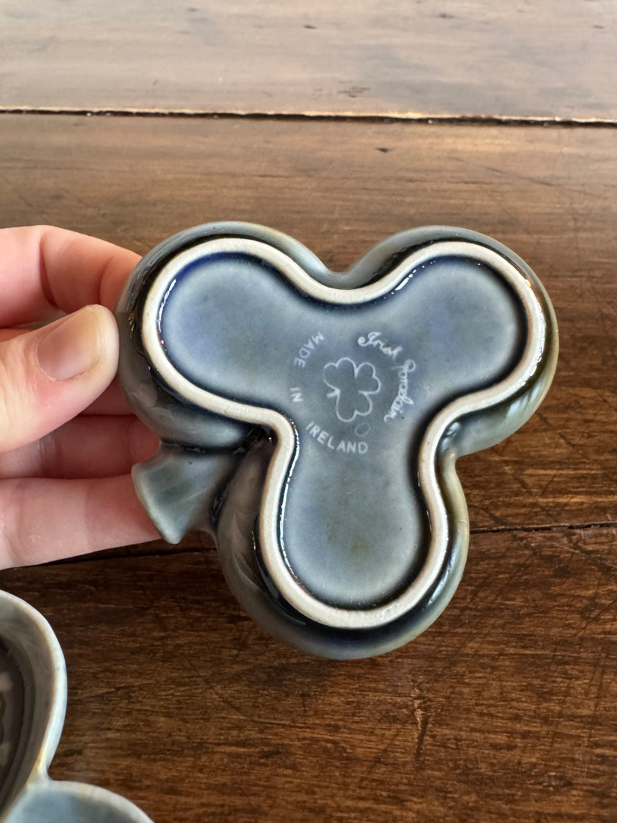 Irish Porcelain Pair of Clover Ashtrays - Made in Ireland