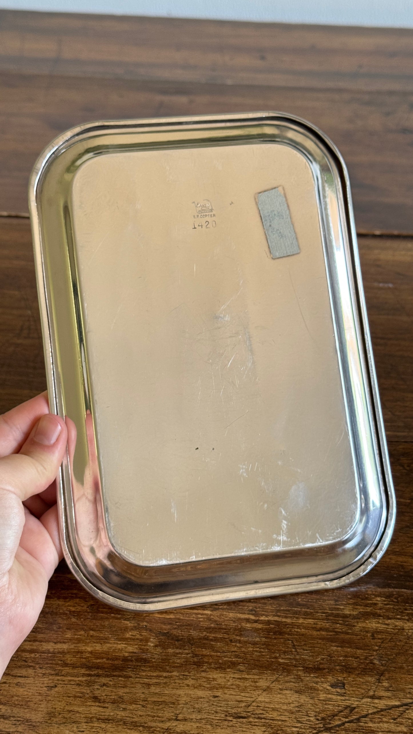 Small Rectangular Silver Trinket Dish - Made in Canada