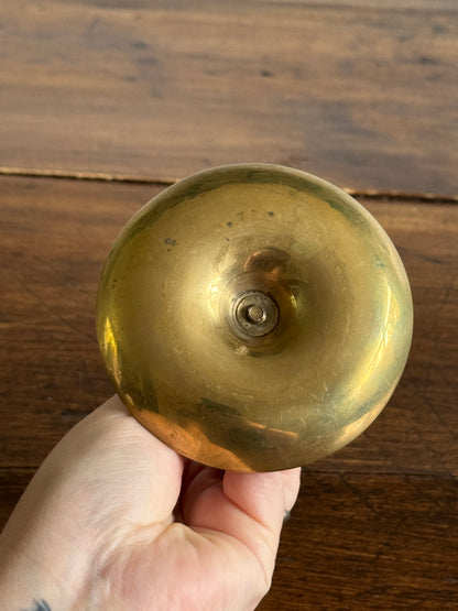 Vintage Brass Push Up Candleholder with Ornate Push Handle