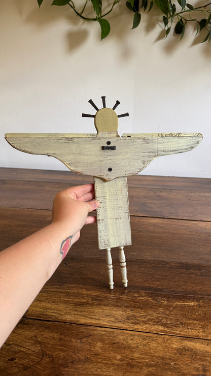 Folk Art Angel Wall Hanging Made From Upcycled Parts