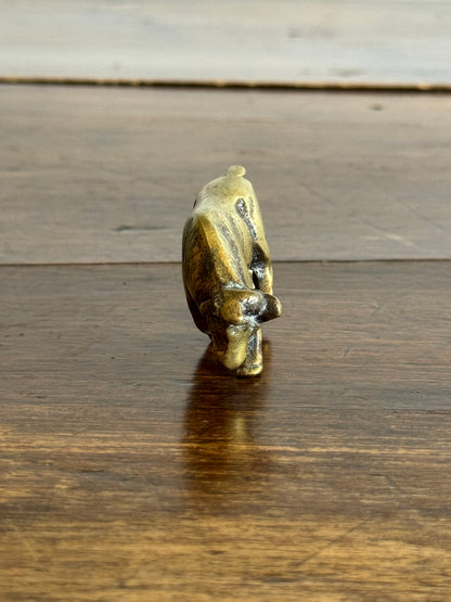Small Vintage Brass Bull Figurine