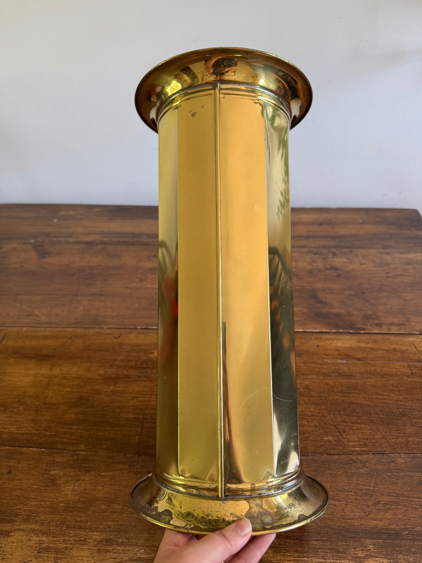 Vintage Lightweight Brass Umbrella Holder - Lombard England