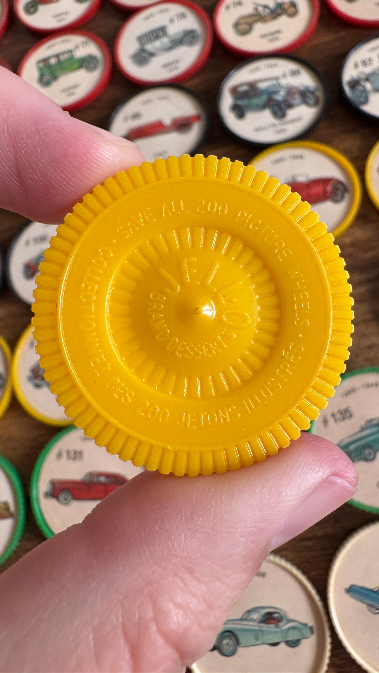 Vintage Jello Brand Picture Wheels Car Playing Chips