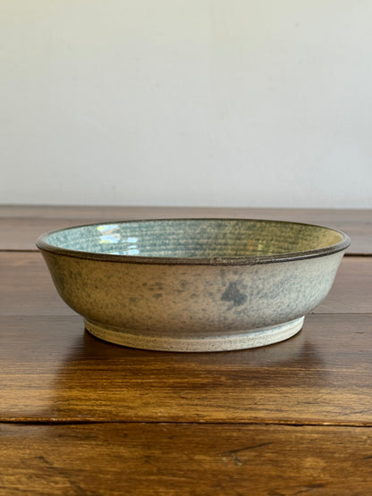 Vintage Blue and White Speckled Pottery Bowl