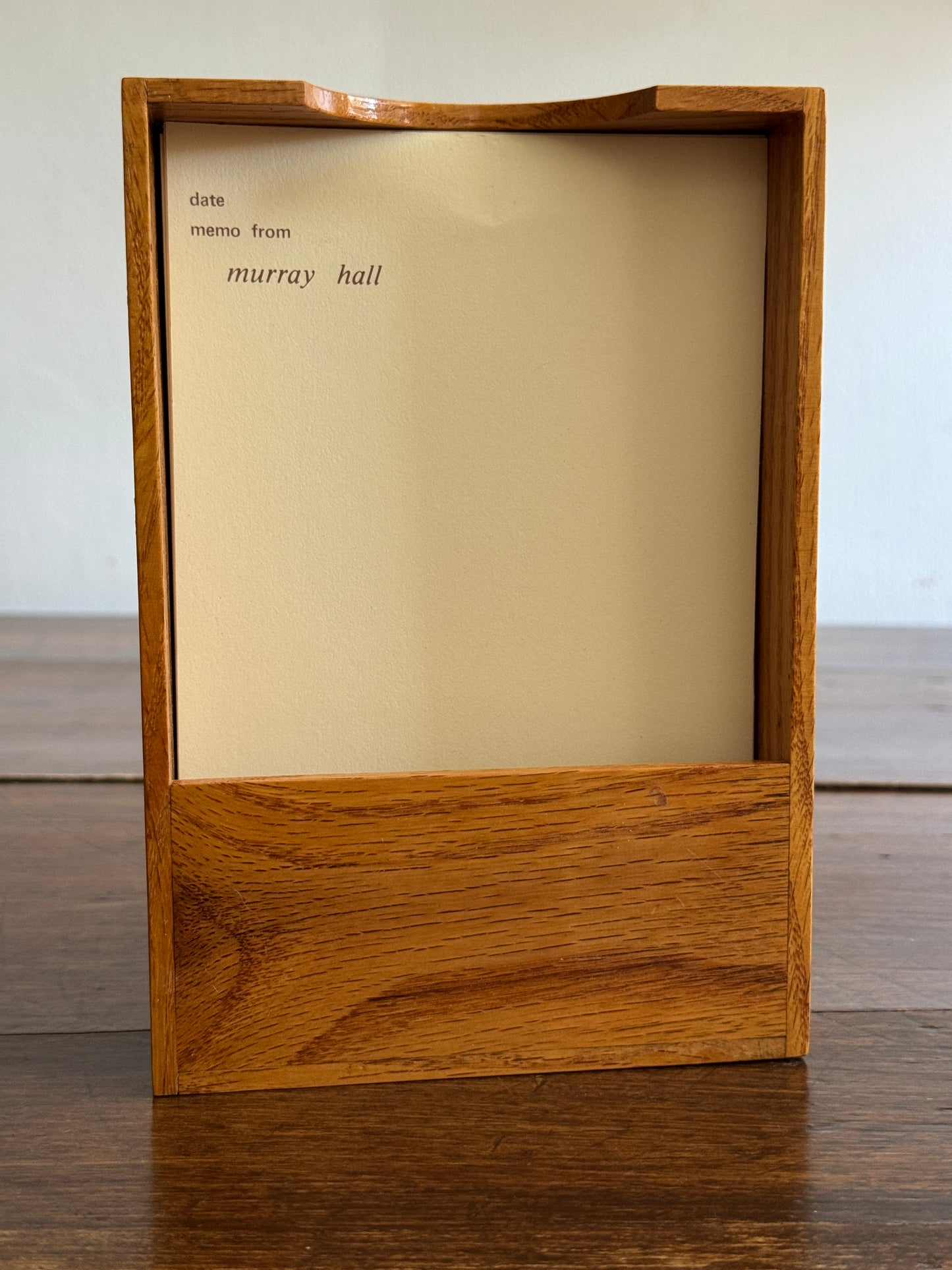 Small Wood Note Tray with Papers from Murray Hall
