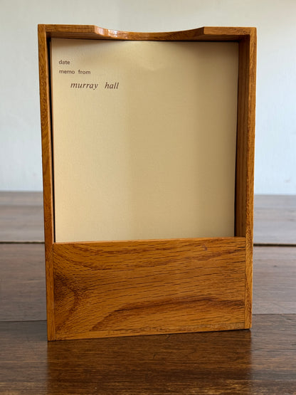 Small Wood Note Tray with Papers from Murray Hall