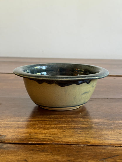 Small Hand Crafted Pottery Blue Green Bowl