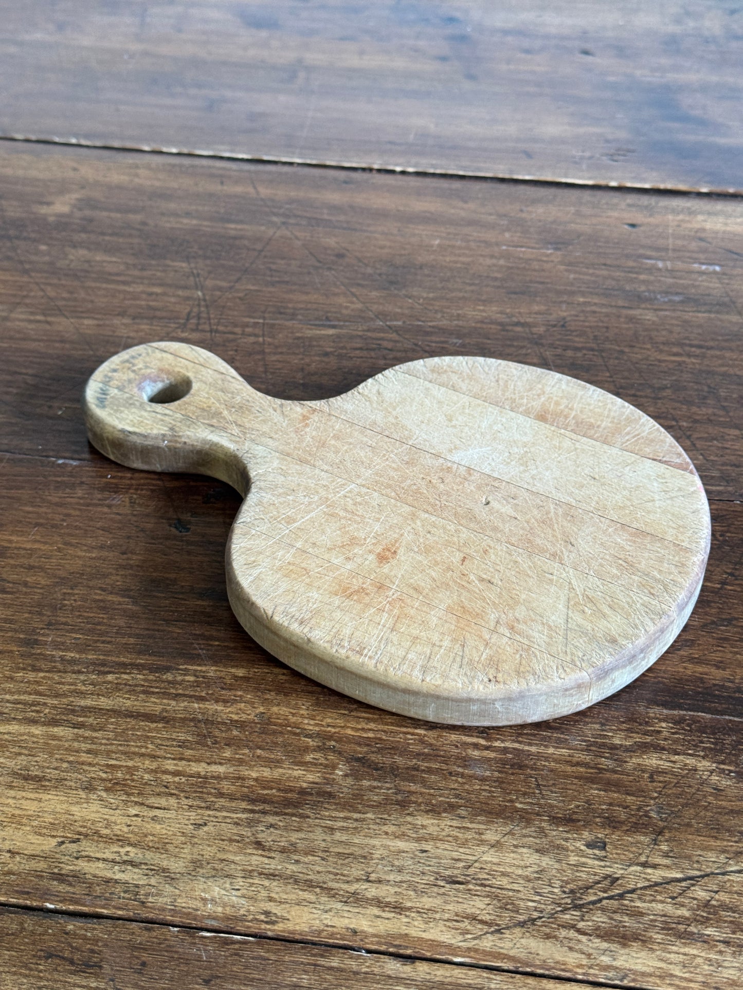 Small Wood Cutting Board with Heavy Wear/Cut Marks