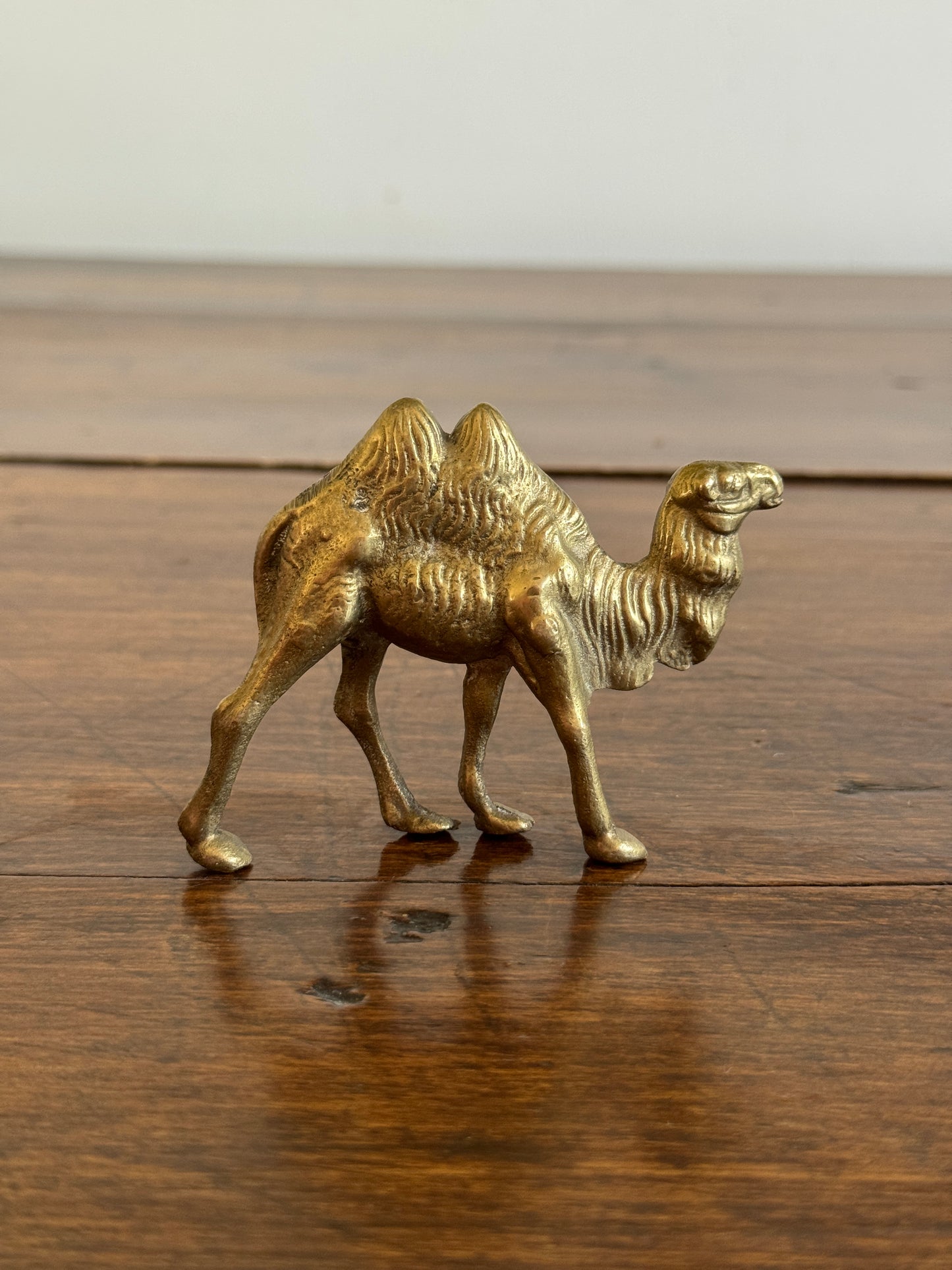 Small Vintage Brass Two Hump Camel Figurine