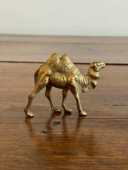 Small Vintage Brass Two Hump Camel Figurine
