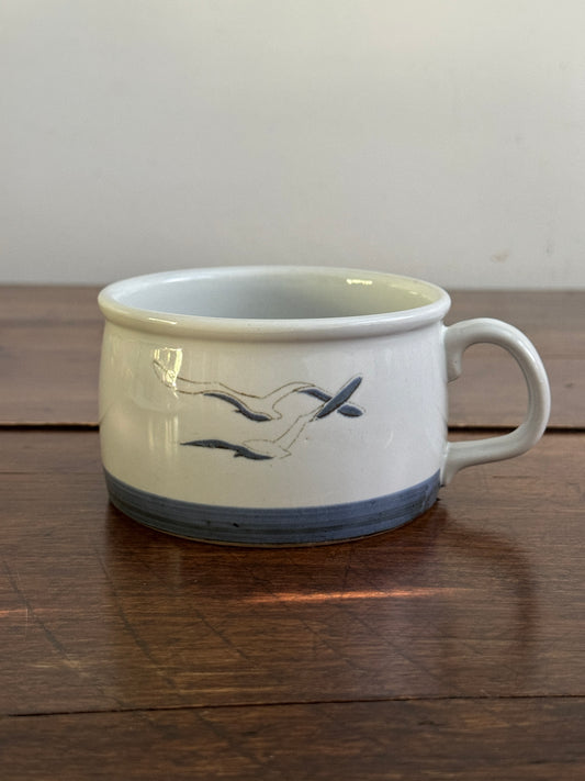 Vintage Blue and White Seagull Soup Mug