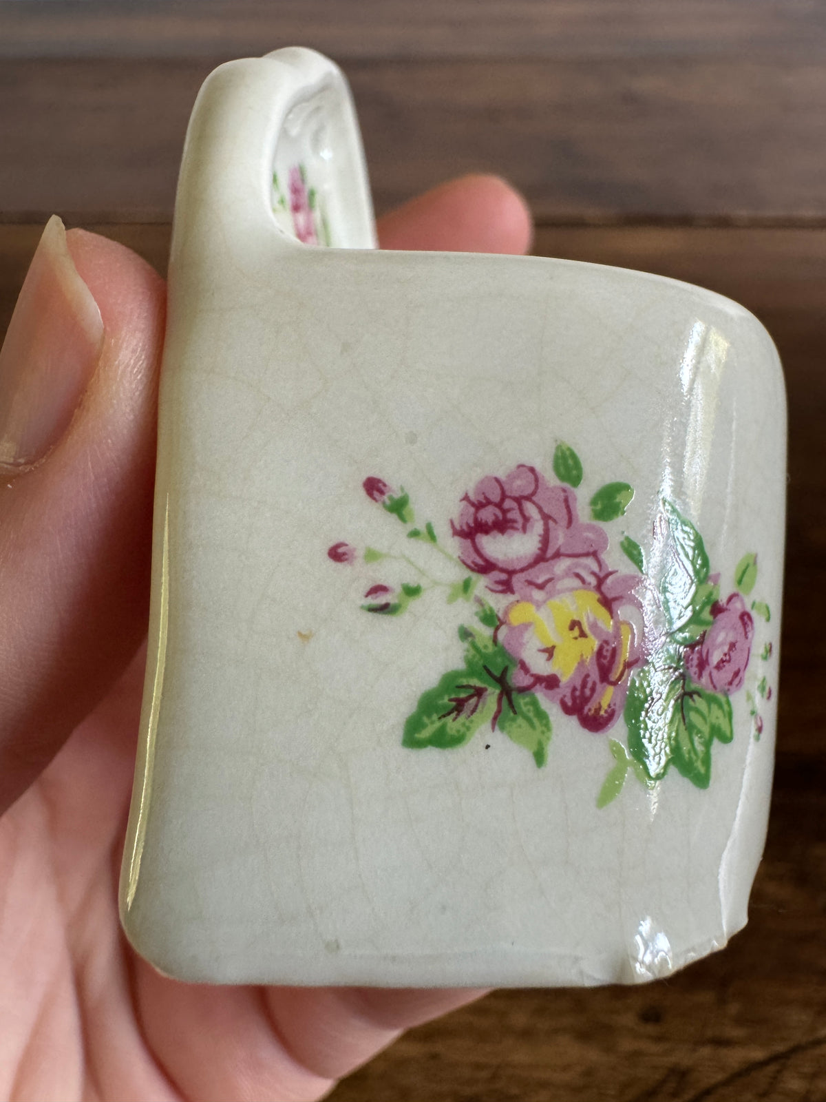 Vintage Rings and Things Ceramic Wall Pocket Jewelry Holder