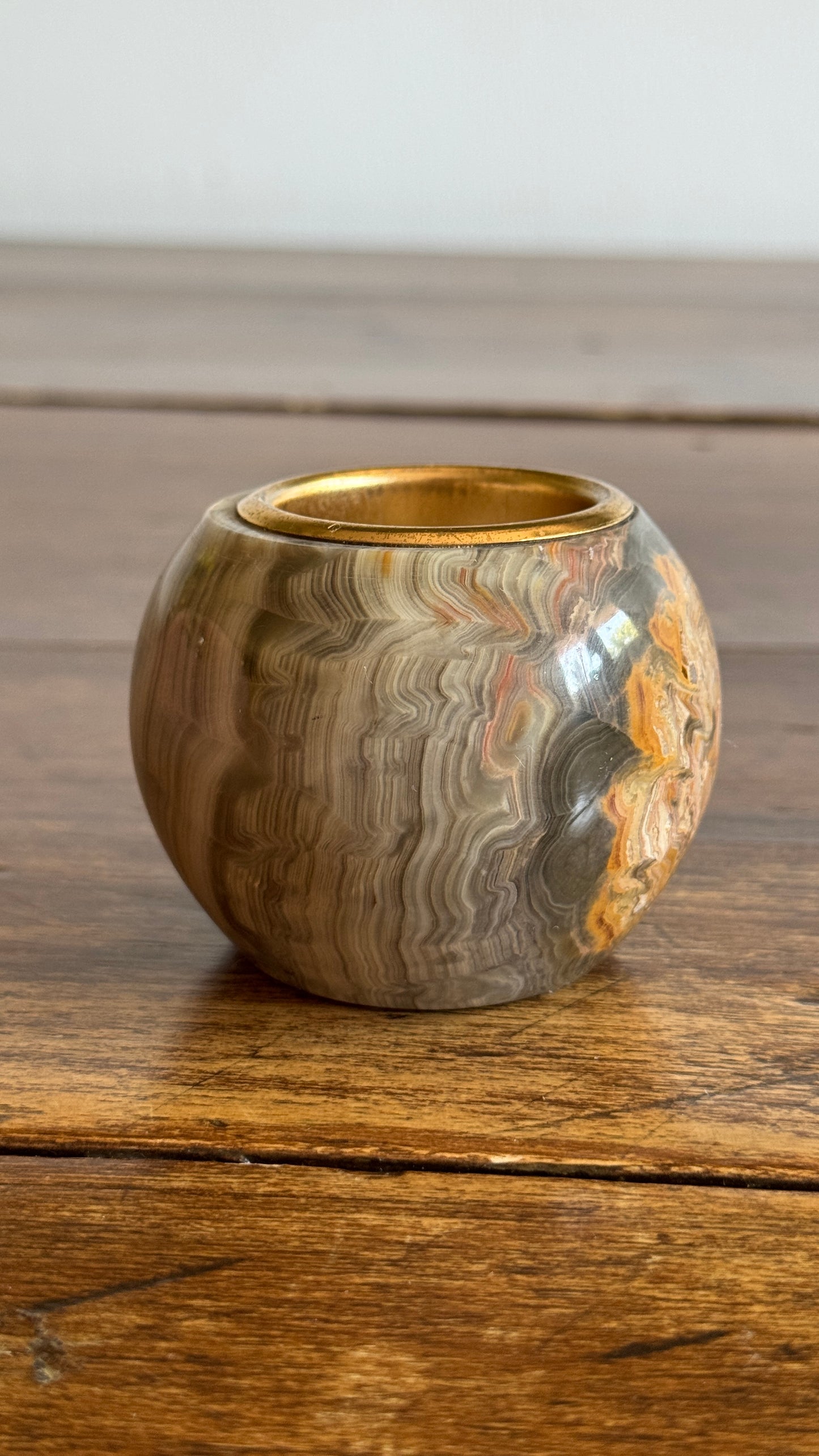 Stone Tealight Candle Holder - Ball Shaped Candle Holder