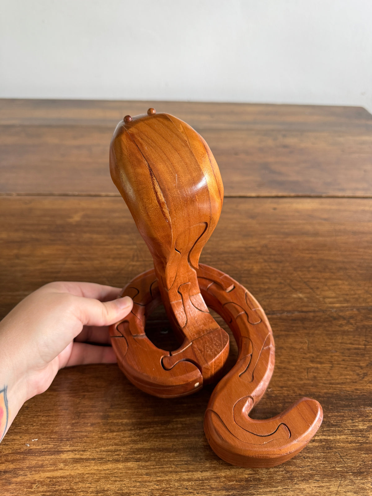 Wood Cobra Snake Puzzle - Standing Wood Snake Toy Puzzle