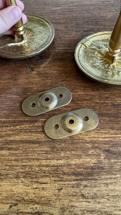Vintage Pair of Brass Curtain Holders - Wall Mounted Curtain Stays