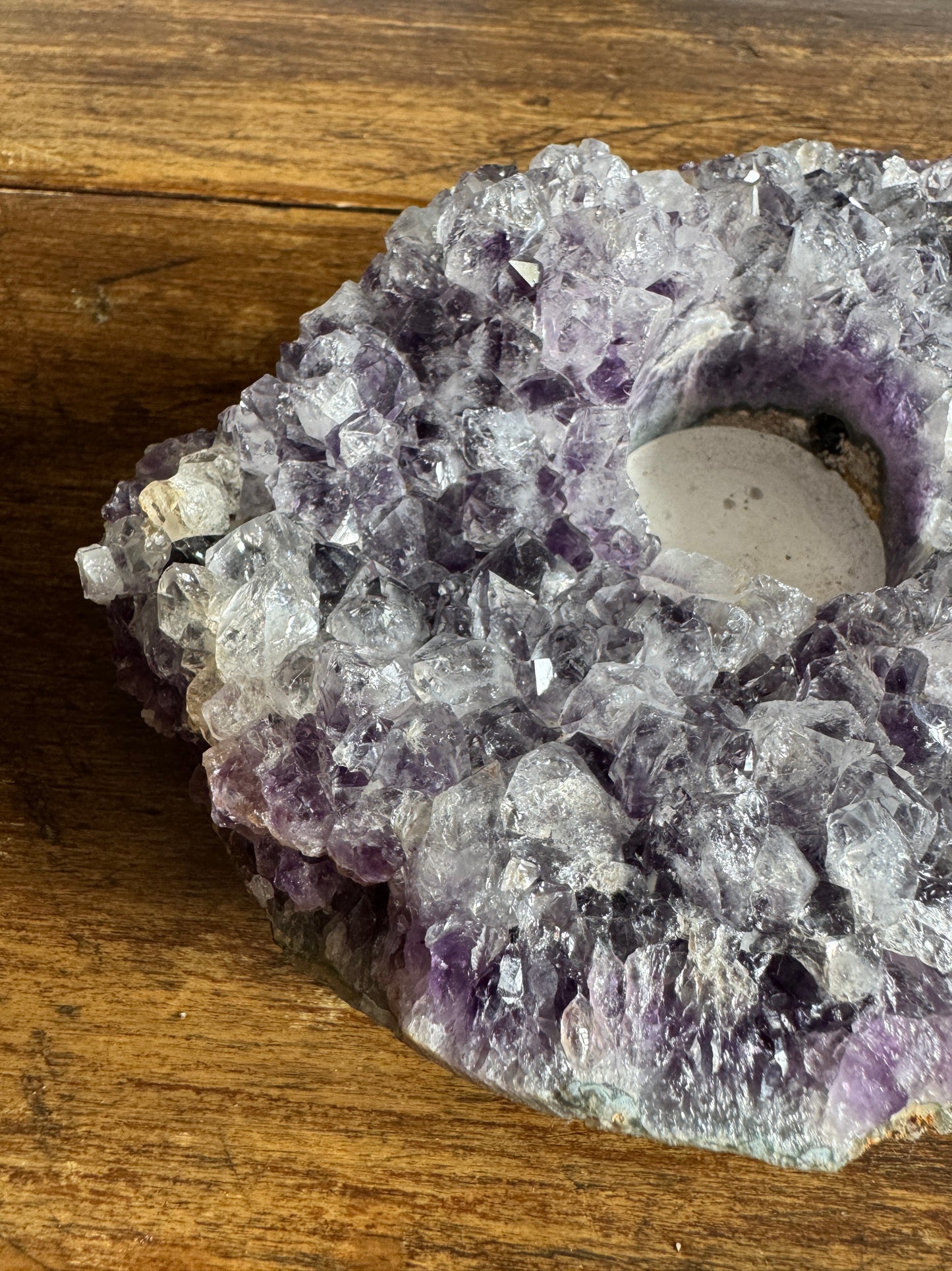 Raw Amethyst Stone Tealight Candle Holder - Made in Brazil
